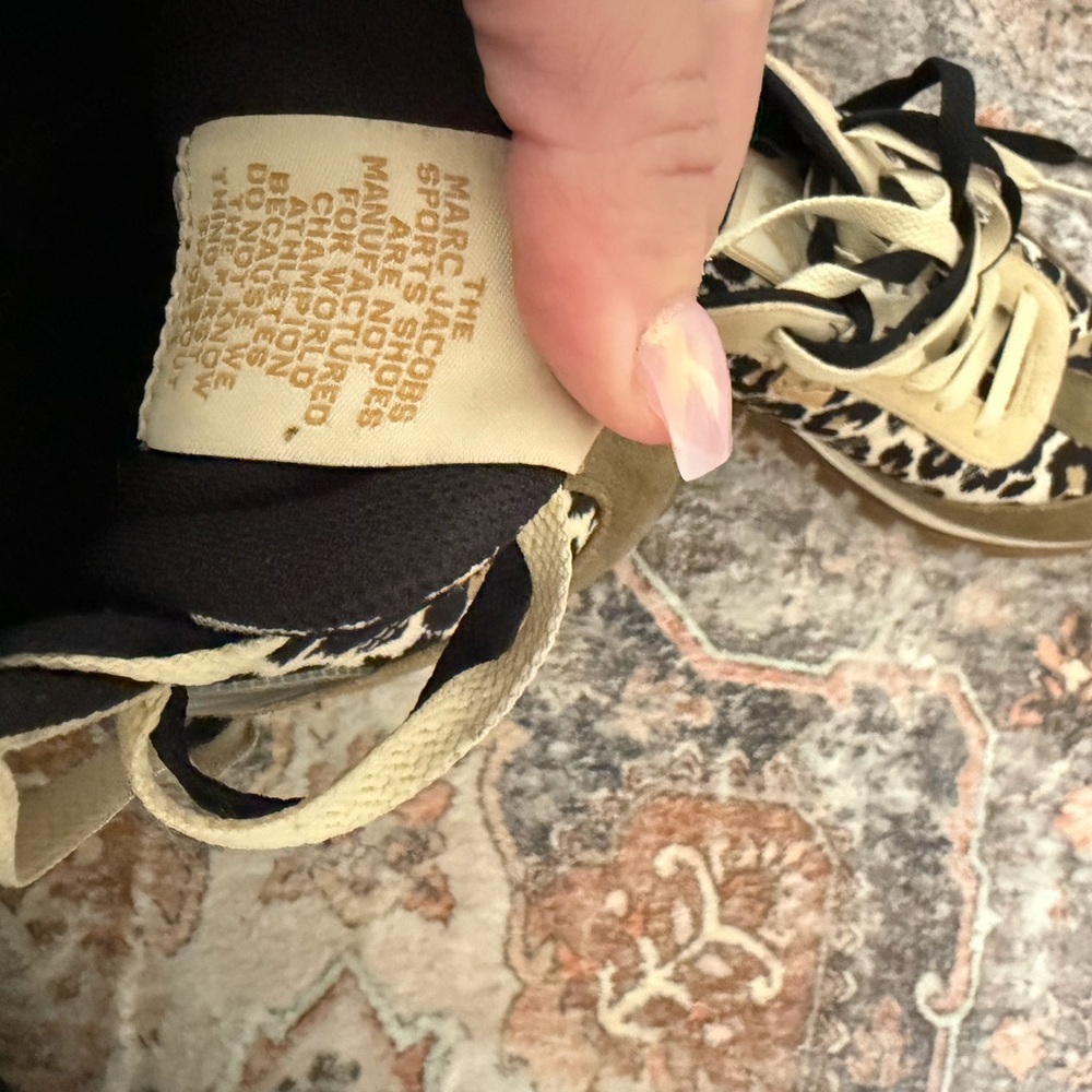 Marc Jacobs Olive Suede & Leopard Print Sneakers - Picture 4 of 7
